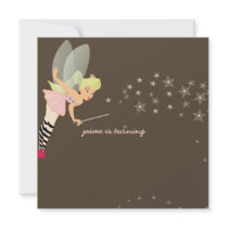 Funky fairy, Children Birthday Party Personalized Invite