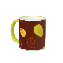 Funky fall leaves mugs