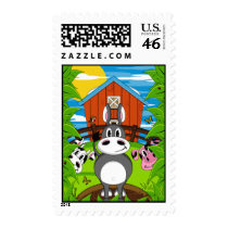 Funky Farm Animals Postage Stamp