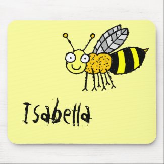 Funky Farm Honey Bee Name Mousepad Isabella mousepad