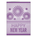 Funky Fireworks New Years Card, Purple