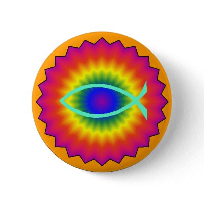 Funky Fish Eye Christian Button by HRFAppleMan