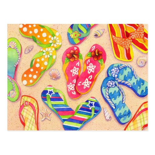 Funky Flip Flops Post Cards
