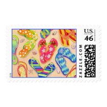 Funky Flip Flops postage by BarbaraBayerArt Funky Flip Flops postage