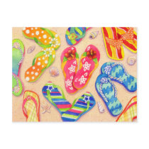 Funky Flip Flops postcards by BarbaraBayerArt Funky Flip Flops postcards