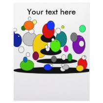 Funky floating multicolored bubbles letterhead design