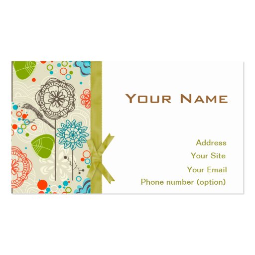 Funky Floral Business Card (back side)