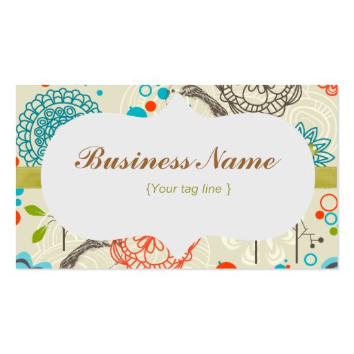 Funky Floral Business Card (front side)