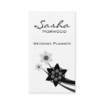 Funky Floral Business Card, Grayscale
