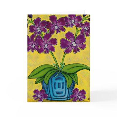 Funky Floral Greeting Cards by LisaLorenzPaintings