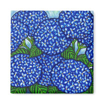 Funky Floral Hydrangea Magnet by LisaLorenzPaintings Funky Floral Hydrangea Magnet