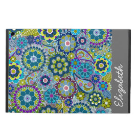 Funky Floral Pattern with Name iPad Air Cases