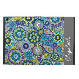 Funky Floral Pattern with Name iPad Air Cases