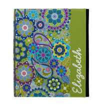 Funky Floral Pattern with Name iPad Case at Zazzle