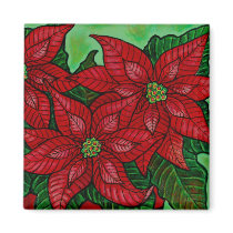 Funky Floral Poinsettia Magnet by LisaLorenzPaintings Funky Floral Poinsettia Magnet
