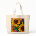 Funky Floral sunflower Tote Bag