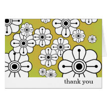 Funky Floral Thank You Notecards