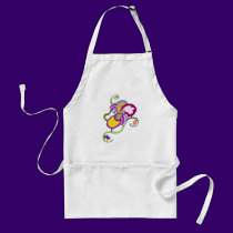 Funky Flower Abstract Illustration aprons