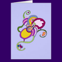 Funky Flower Abstract Illustration cards