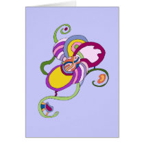 Funky Flower Abstract Illustration Card