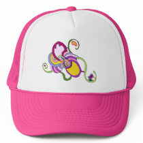 Funky Flower Abstract Illustration hats by RLMdesignes Funky Flower Abstract Illustration hats