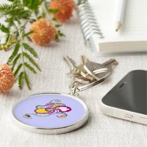Funky Flower Abstract Illustration keychains