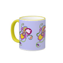 Funky Flower Abstract Illustration mugs