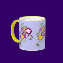Funky Flower Abstract Illustration mugs