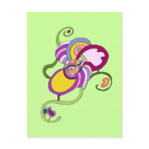 Funky Flower Abstract Illustration postcards