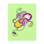 Funky Flower Abstract Illustration Postcards