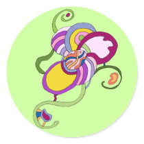 Funky Flower Abstract Illustration stickers