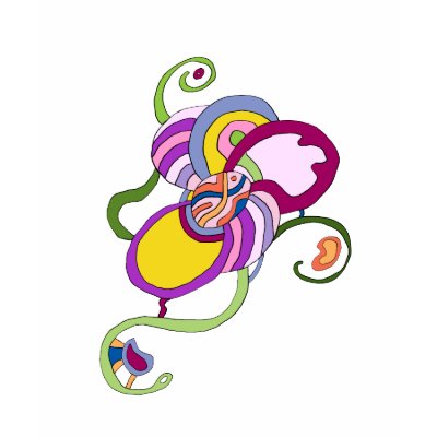 Funky Flower Abstract Illustration Shirts by RLMdesignes