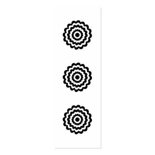 Funky Flower in Black and White. Business Card Template (front side)