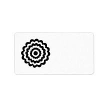 Funky Flower in Black and White. Personalized Address Labels