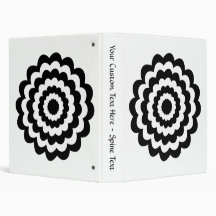 Funky Flower in Black and White. Vinyl Binder