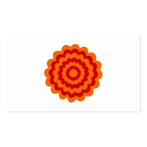 Funky Flower in Orange and Red. Business Cards (back side)