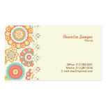 Funky Flowers (Cream) Lace Border Business Card business cards