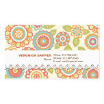 Funky Flowers (Cream) w/ Lace Business Card business cards