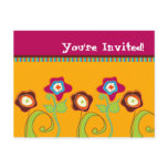 Funky Flowers Invitation Postcards
