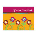 Funky Flowers Invitation postcards