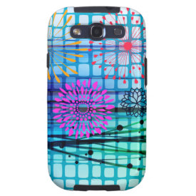 Funky Flowers Light Rays Abstract Design Samsung Galaxy SIII Case
