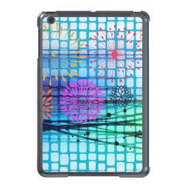 Funky Flowers Light Rays Abstract Design iPad Mini Cover