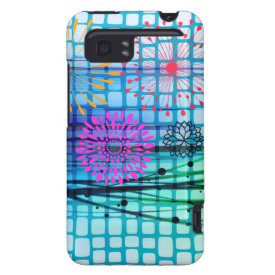 Funky Flowers Light Rays Abstract Design HTC Vivid Covers