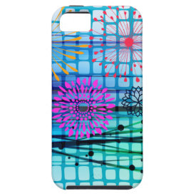 Funky Flowers Light Rays Abstract Design Cover For iPhone 5/5S