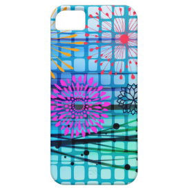 Funky Flowers Light Rays Abstract Design iPhone 5/5S Covers