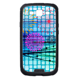 Funky Flowers Light Rays Abstract Design Galaxy S3 Cover