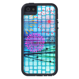 Funky Flowers Light Rays Abstract Design iPhone 5 Cover