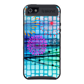 Funky Flowers Light Rays Abstract Design Covers For iPhone 5