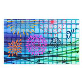 Funky Flowers Light Rays Abstract Design Rectangle Stickers