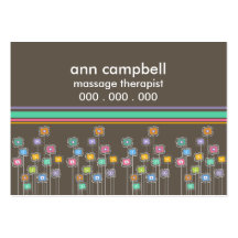 Funky Flowers n Cabana Stripes Business Cards